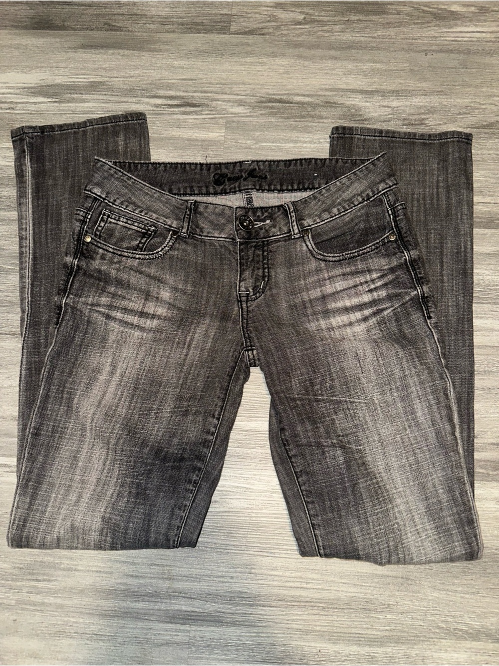 Y2K Style Grunge Black/grey  GUESS Low Rise Straight Jeans Women's Size 28